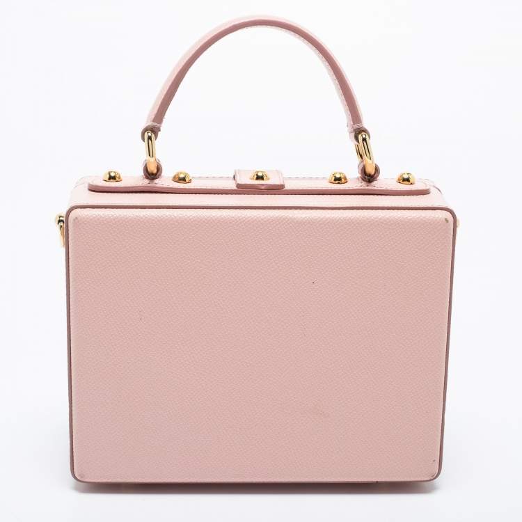 Pre Owned Dolce & Gabbana Pink Leather Dauphine Family Patch Top Handle Bag