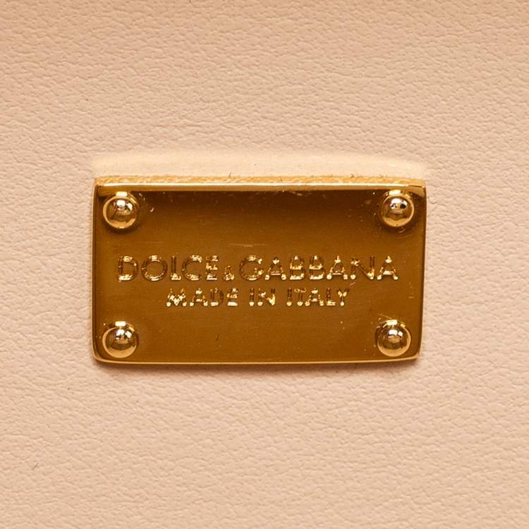 Pre Owned Dolce & Gabbana Pink Leather Dauphine Family Patch Top Handle Bag
