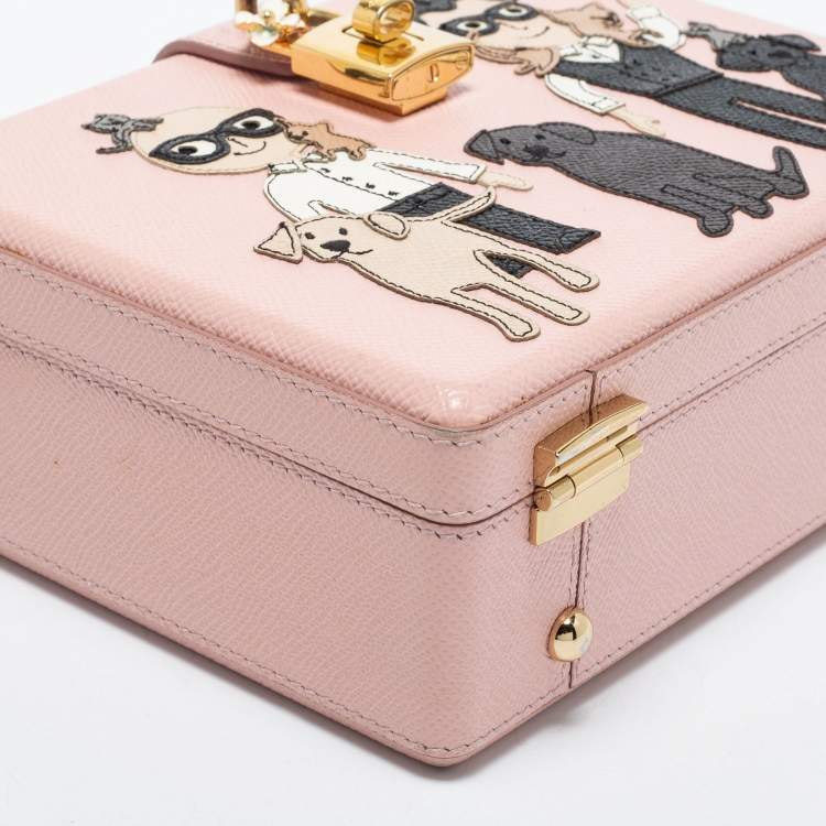 Pre Owned Dolce & Gabbana Pink Leather Dauphine Family Patch Top Handle Bag