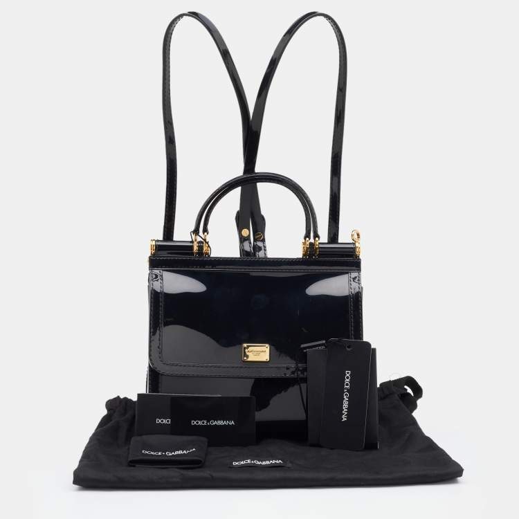 مملوكة مسبقًا Dolce & Gabbana Black Rubber Small L'amore È Bellezza Miss Sicily Top Handle Bag