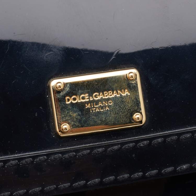 مملوكة مسبقًا Dolce & Gabbana Black Rubber Small L'amore È Bellezza Miss Sicily Top Handle Bag