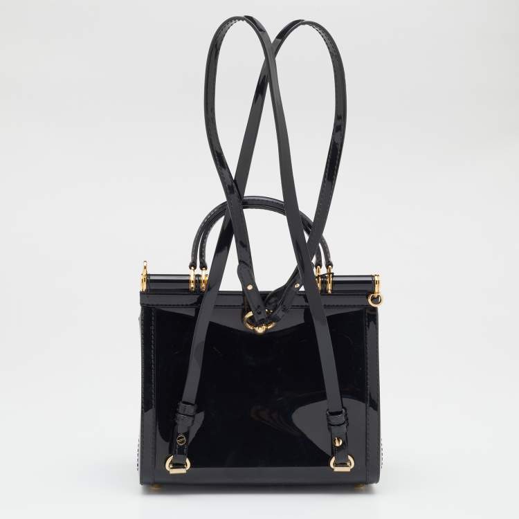مملوكة مسبقًا Dolce & Gabbana Black Rubber Small L'amore È Bellezza Miss Sicily Top Handle Bag