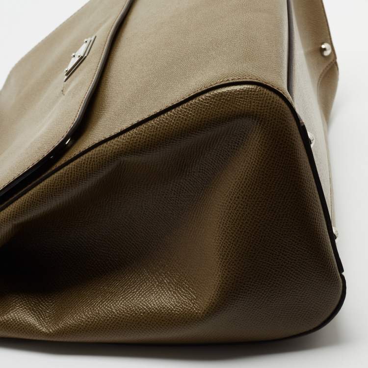 Pre Owned Dolce & Gabbana Green Leather Large Miss Sicily Top Handle Bag