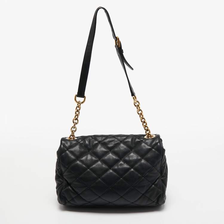Pre Owned Dolce & Gabbana Black Quilted Leather Miss Kate Shoulder Bag