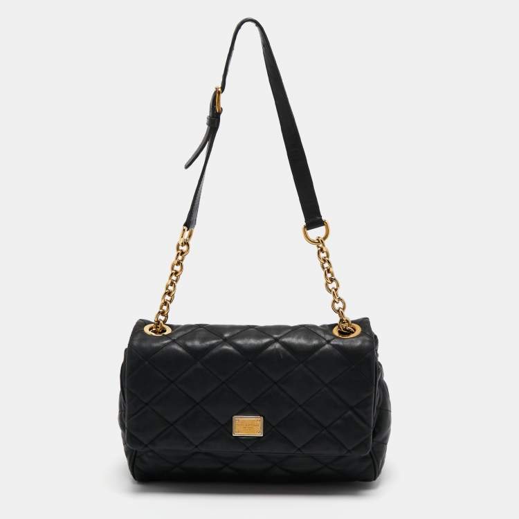 Pre Owned Dolce & Gabbana Black Quilted Leather Miss Kate Shoulder Bag
