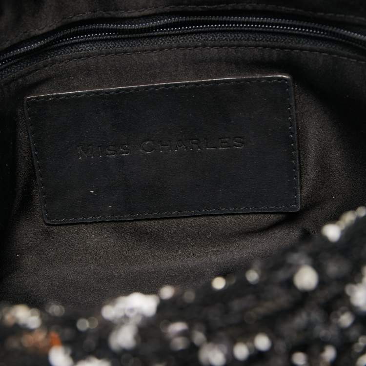 Pre Owned Dolce & Gabbana Black/Silver Sequins Miss Charles Shoulder Bag
