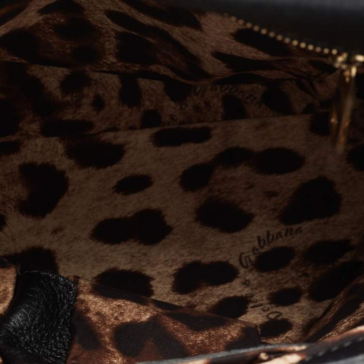 Pre Owned Dolce & Gabbana Black Leather Large Miss Sicily Top Handle Bag