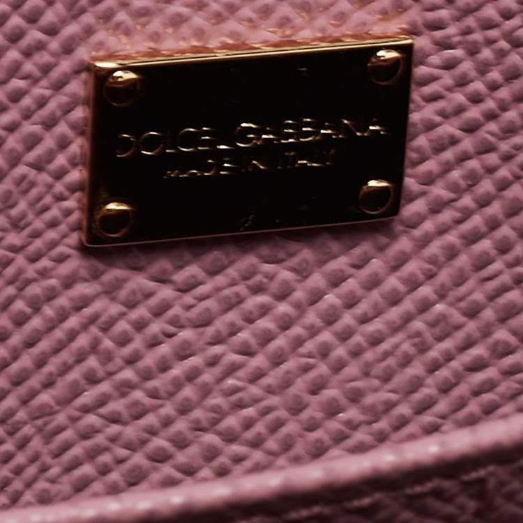 Pre Owned Dolce & Gabbana Pink Leather Miss Sicily Top Handle Bag