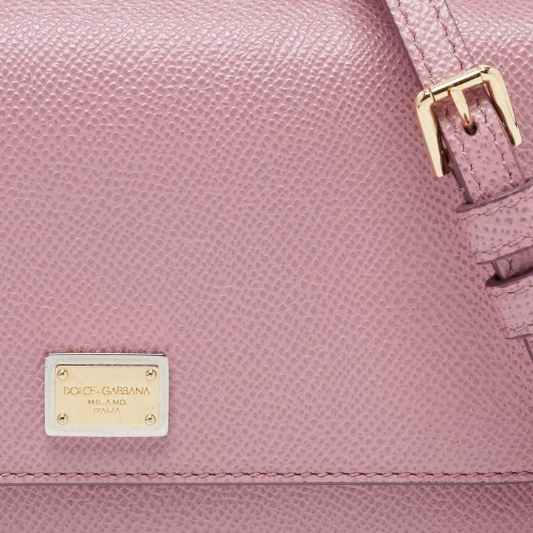 Pre Owned Dolce & Gabbana Pink Leather Miss Sicily Top Handle Bag