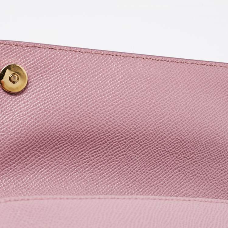 Pre Owned Dolce & Gabbana Pink Leather Miss Sicily Top Handle Bag