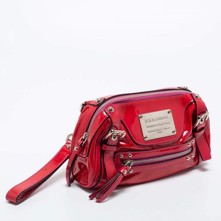 Pre Owned Dolce & Gabbana Pink Patent Leather Miss Easy Way Wristlet Clutch