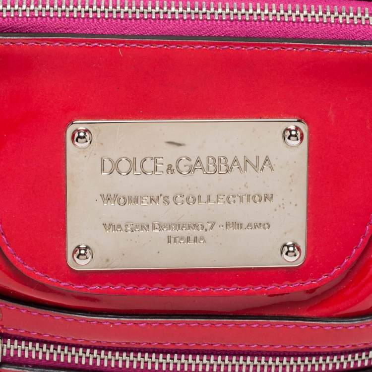 Pre Owned Dolce & Gabbana Pink Patent Leather Miss Easy Way Wristlet Clutch