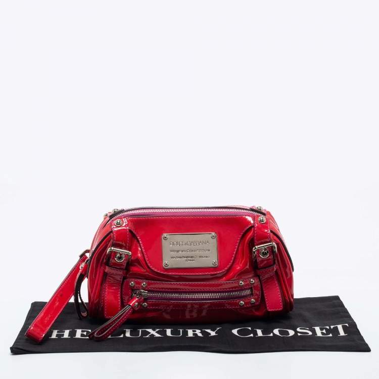 Pre Owned Dolce & Gabbana Pink Patent Leather Miss Easy Way Wristlet Clutch