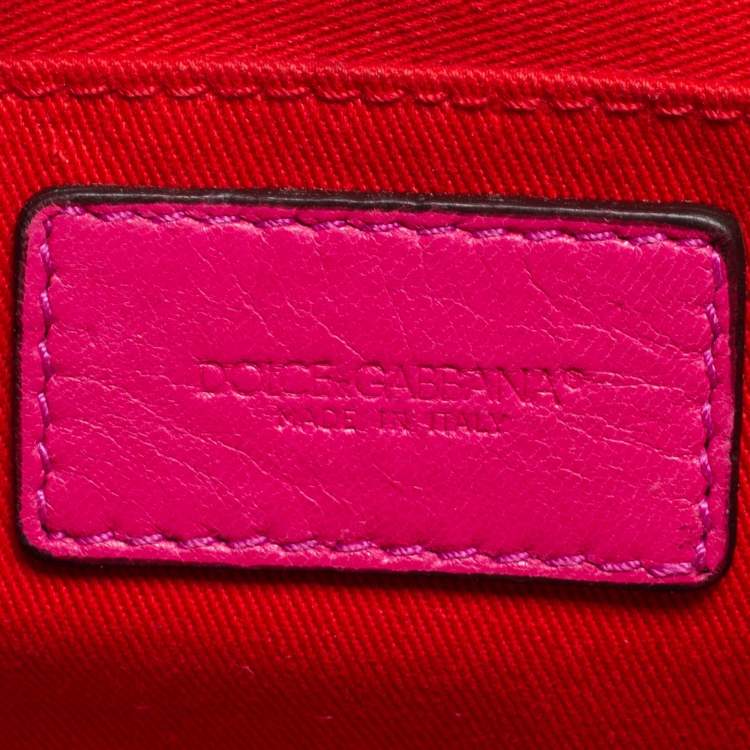 Pre Owned Dolce & Gabbana Pink Patent Leather Miss Easy Way Wristlet Clutch