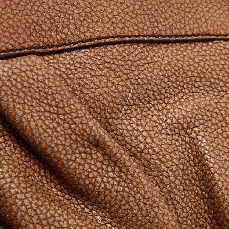 Pre Owned Dolce & Gabbana Brown Leather Side Pocket Shoulder Bag