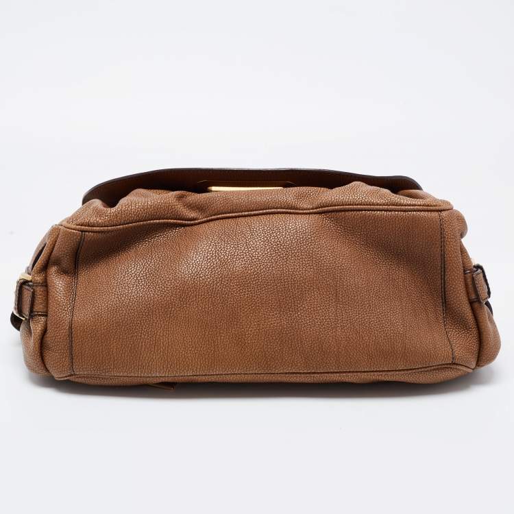 Pre Owned Dolce & Gabbana Brown Leather Side Pocket Shoulder Bag