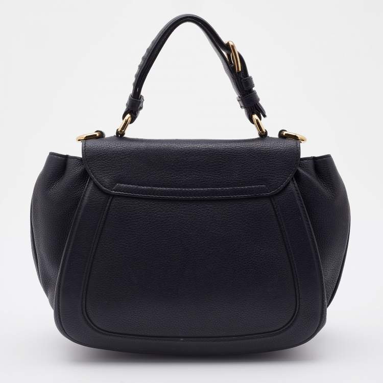 Pre Owned Dolce & Gabbana Black Leather Wifi Top Handle Bag