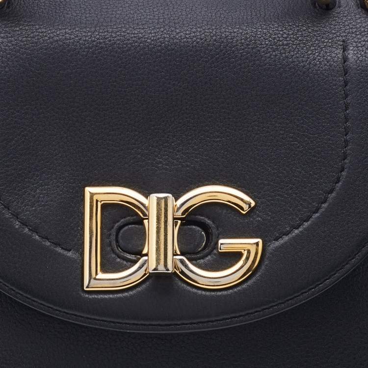 Pre Owned Dolce & Gabbana Black Leather Wifi Top Handle Bag