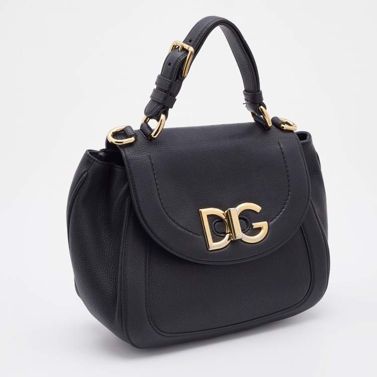 Pre Owned Dolce & Gabbana Black Leather Wifi Top Handle Bag