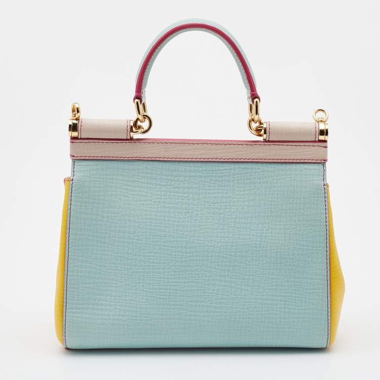 Pre Owned Dolce & Gabbana Multicolor Leather Small Miss Sicily Top Handle Bag