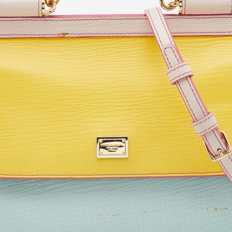 Pre Owned Dolce & Gabbana Multicolor Leather Small Miss Sicily Top Handle Bag