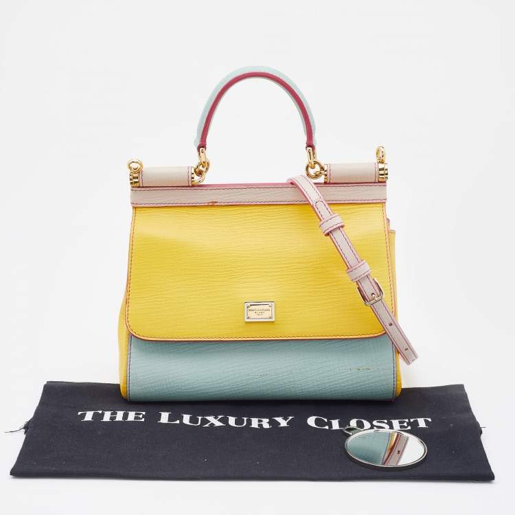 Pre Owned Dolce & Gabbana Multicolor Leather Small Miss Sicily Top Handle Bag