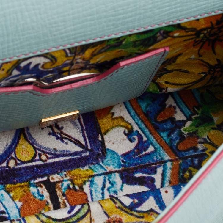 Pre Owned Dolce & Gabbana Multicolor Leather Small Miss Sicily Top Handle Bag