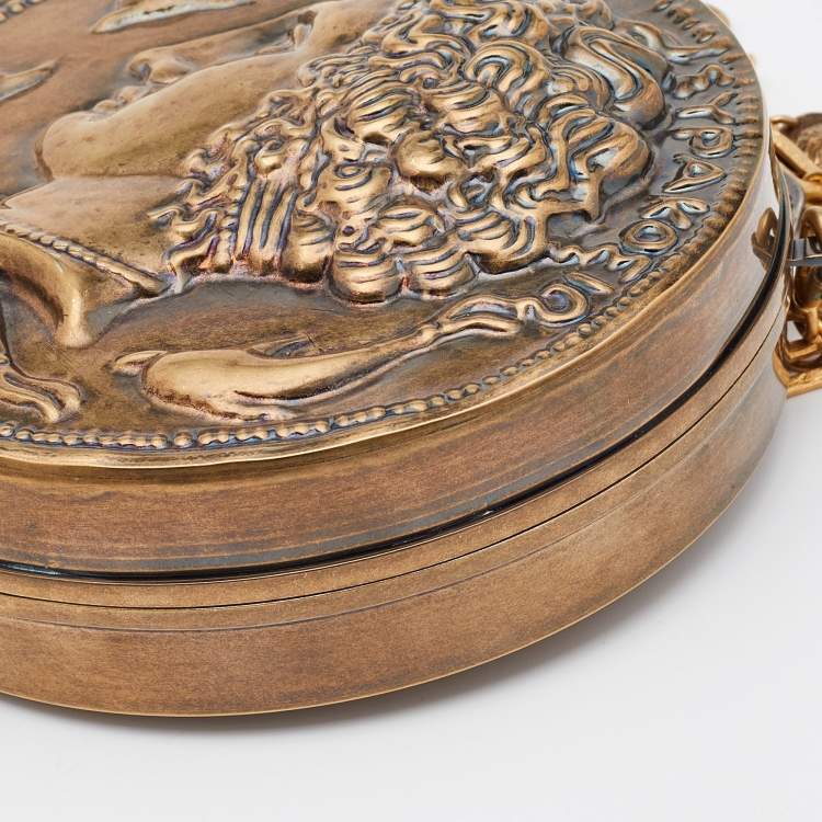 مملوكة مسبقًا Dolce & Gabbana Brass Metal Roman Coin Shoulder Bag