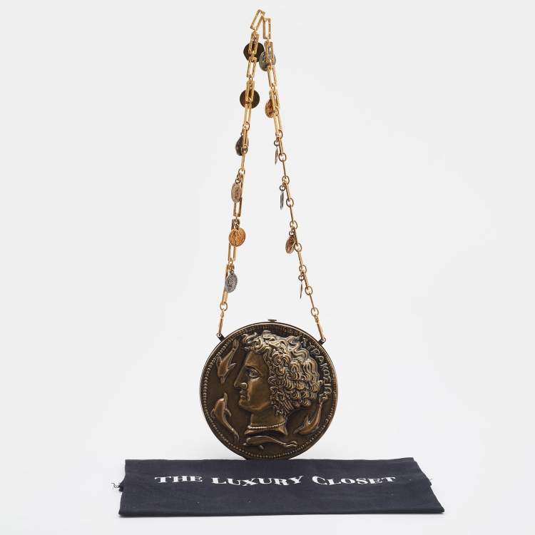 مملوكة مسبقًا Dolce & Gabbana Brass Metal Roman Coin Shoulder Bag