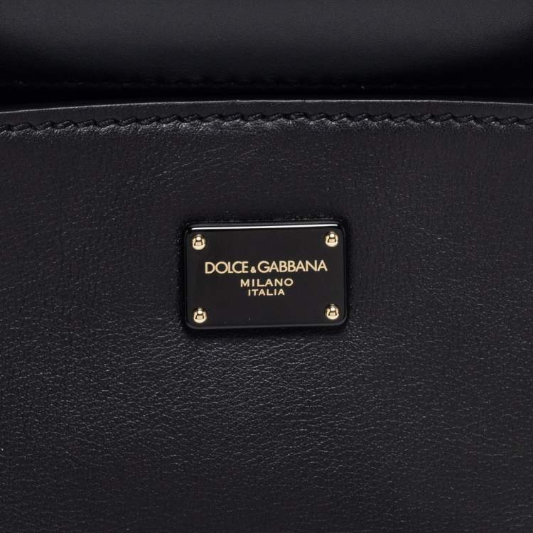 Pre Owned Dolce & Gabbana Black Leather Mini Sicily 62 Tote 