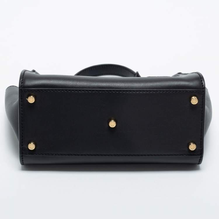 Pre Owned Dolce & Gabbana Black Leather Mini Sicily 62 Tote 