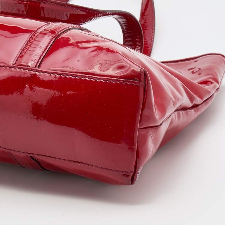 Pre Owned Dolce & Gabbana Red Patent Leather Estelle Tote