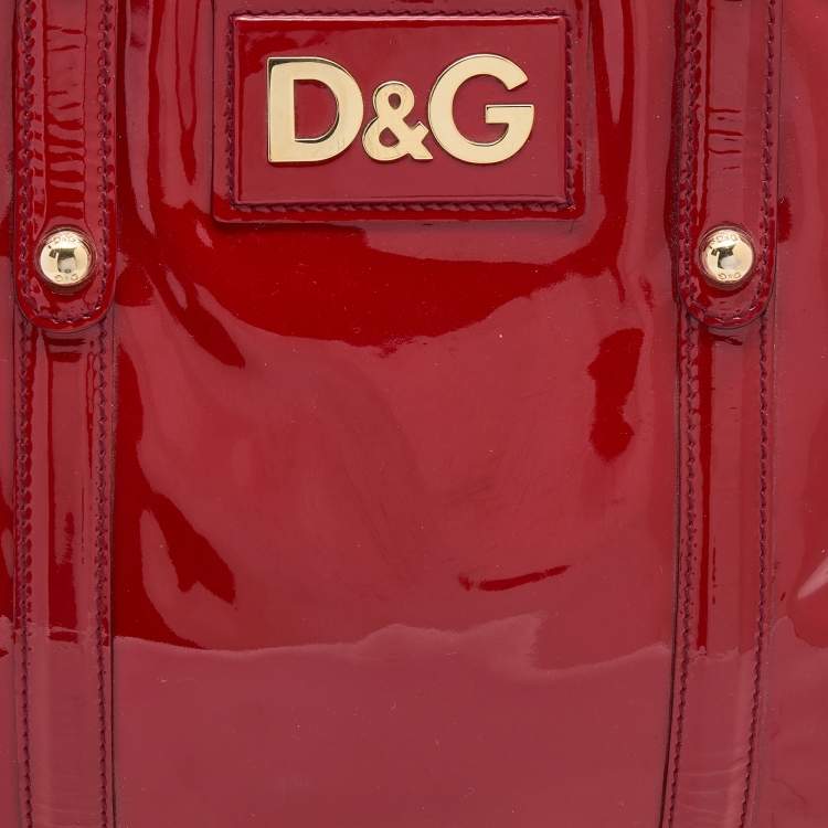 Pre Owned Dolce & Gabbana Red Patent Leather Estelle Tote