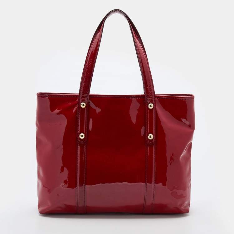 Pre Owned Dolce & Gabbana Red Patent Leather Estelle Tote