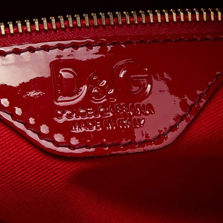 Pre Owned Dolce & Gabbana Red Patent Leather Estelle Tote