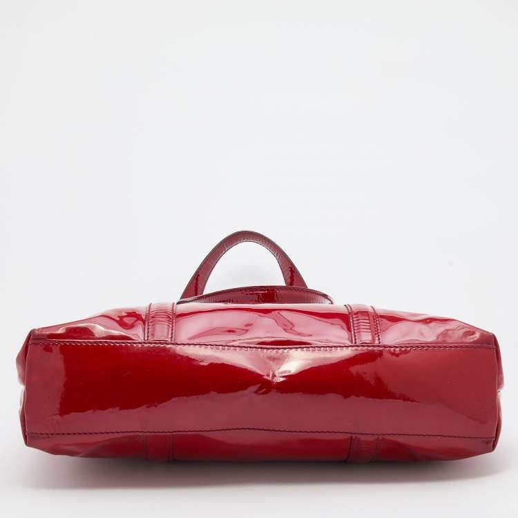 Pre Owned Dolce & Gabbana Red Patent Leather Estelle Tote