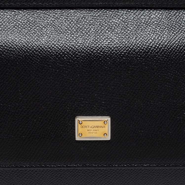Pre Owned Dolce & Gabbana Black Leather Small Miss Sicily Top Handle Bag