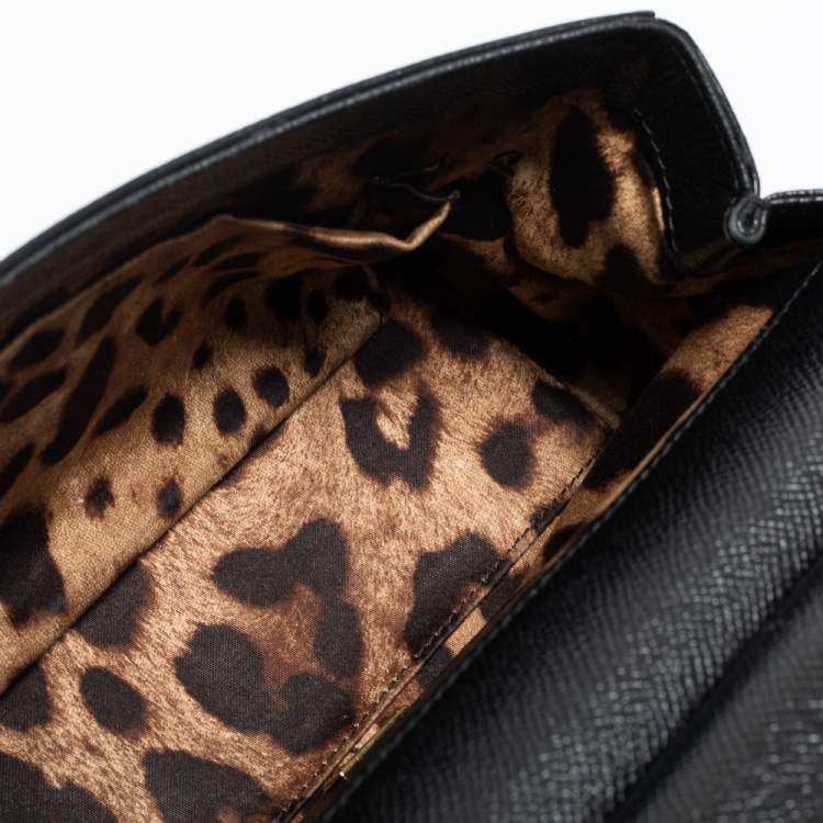 Pre Owned Dolce & Gabbana Black Leather Small Miss Sicily Top Handle Bag