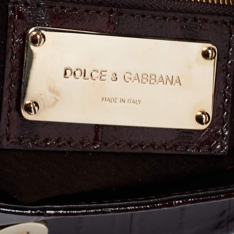 Pre Owned Dolce & Gabbana Dark Brown Eel Leather Shoulder Bag