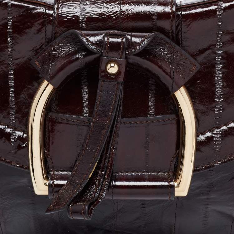 Pre Owned Dolce & Gabbana Dark Brown Eel Leather Shoulder Bag