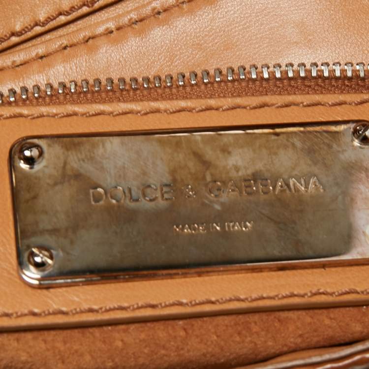 Pre Owned Dolce & Gabbana Brown Python and Eel Leather Small Shoulder Bag
