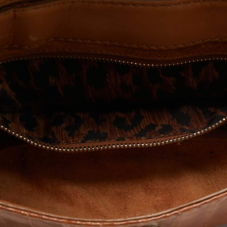 Pre Owned Dolce & Gabbana Brown Python and Eel Leather Small Shoulder Bag