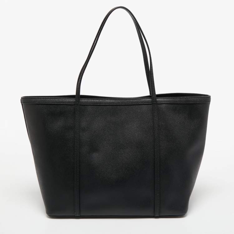Pre Owned Dolce & Gabbana Black Leather Miss Escape Tote