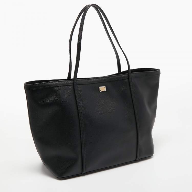 Pre Owned Dolce & Gabbana Black Leather Miss Escape Tote