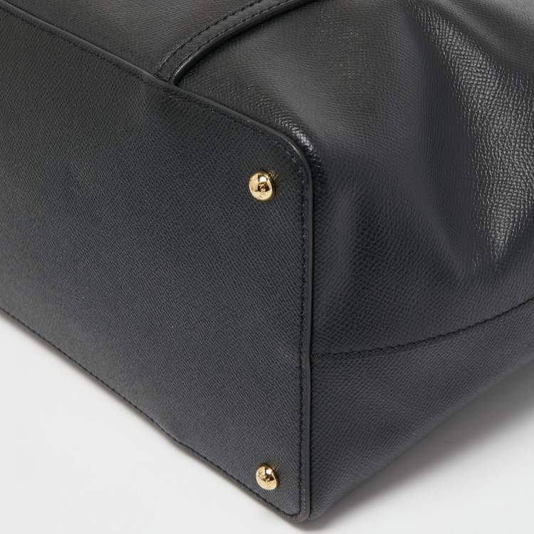 Pre Owned Dolce & Gabbana Black Leather Miss Escape Tote