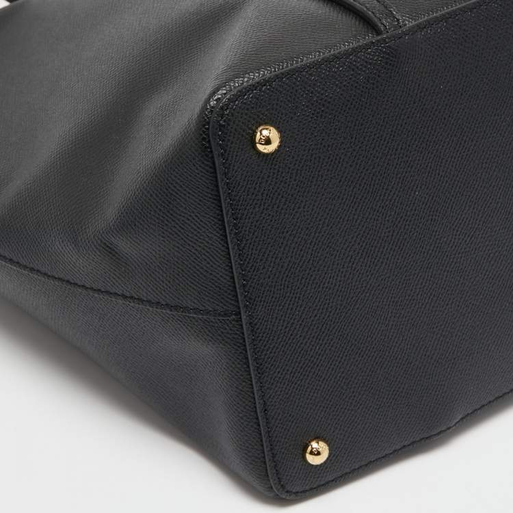 Pre Owned Dolce & Gabbana Black Leather Miss Escape Tote