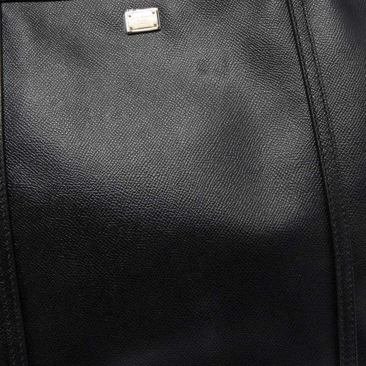 Pre Owned Dolce & Gabbana Black Leather Miss Escape Tote