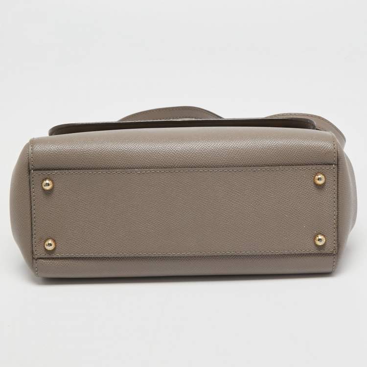 مملوكة مسبقًا Dolce & Gabbana Beige Leather Medium Miss Sicily Top Handle Bag