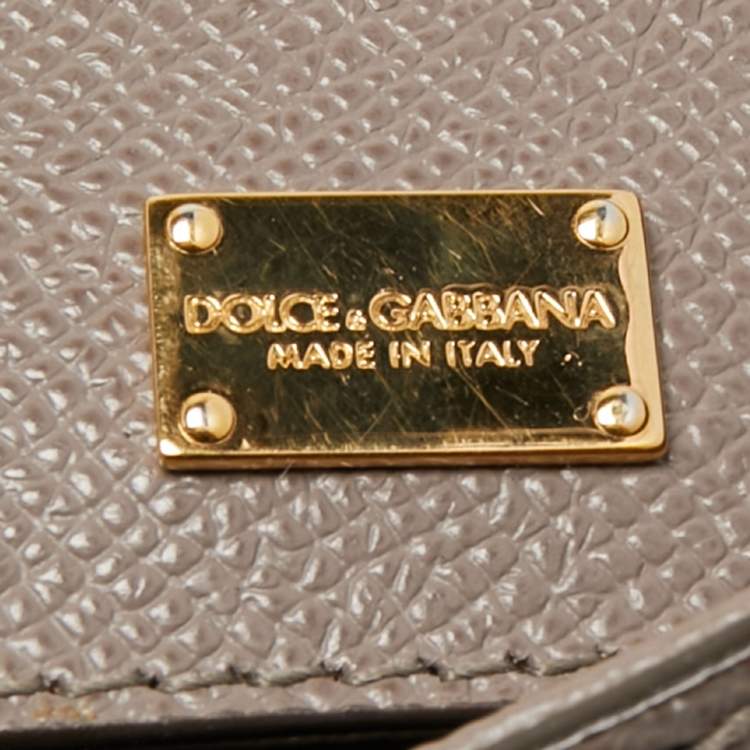مملوكة مسبقًا Dolce & Gabbana Beige Leather Medium Miss Sicily Top Handle Bag
