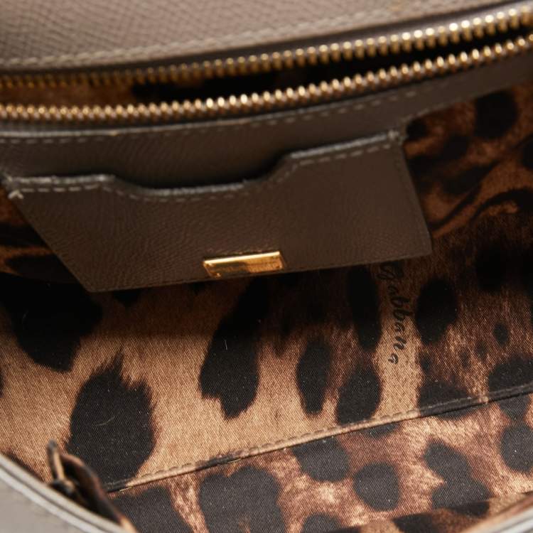 مملوكة مسبقًا Dolce & Gabbana Beige Leather Medium Miss Sicily Top Handle Bag